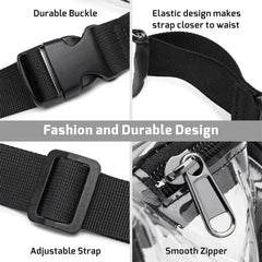USWomen Lady PVC Waist Fanny Pack Clear Belt Bag Hip Bum Transparent Chest Pouch