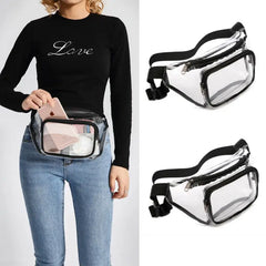 USWomen Lady PVC Waist Fanny Pack Clear Belt Bag Hip Bum Transparent Chest Pouch