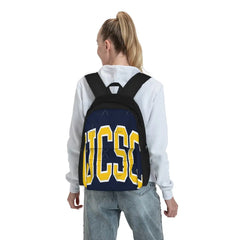 UCSC College Font Curved Backpacks Men's Backpacks Bags For Women