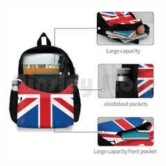 UK Flag Hiking Backpack Waterproof Camping Travel England Britain British