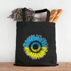 Ukraine Flag Map Ukrainian Heart Peace Sunflower Women Canvas Shopper Tote