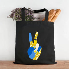 Ukraine Flag Map Ukrainian Heart Peace Sunflower Women Canvas Shopper Tote
