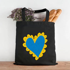 Ukraine Flag Map Ukrainian Heart Peace Sunflower Women Canvas Shopper Tote