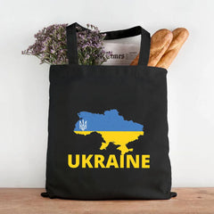 Ukraine Flag Map Ukrainian Heart Peace Sunflower Women Canvas Shopper Tote