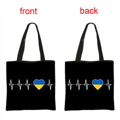 Ukraine Flag Sunflower Print Causal Tote Bags Women Handbag Ukrainian