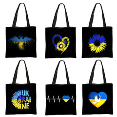 Ukraine Flag Sunflower Print Causal Tote Bags Women Handbag Ukrainian
