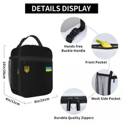 Ukrainian Flag Stripe Thermal Insulated Lunch Bags Coat Of Arms Of Ukraine Tryzu