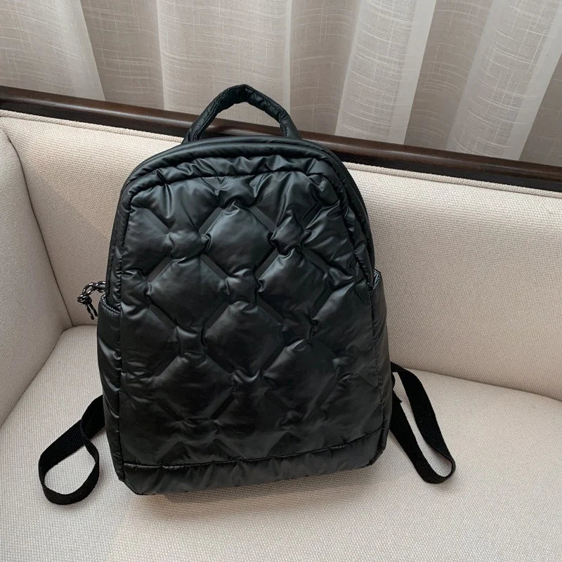 Ultralight Winter Warm Space Down Backpack Women School Backpack Bags for Girls