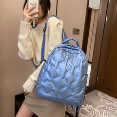Ultralight Winter Warm Space Down Backpack Women School Backpack Bags for Girls