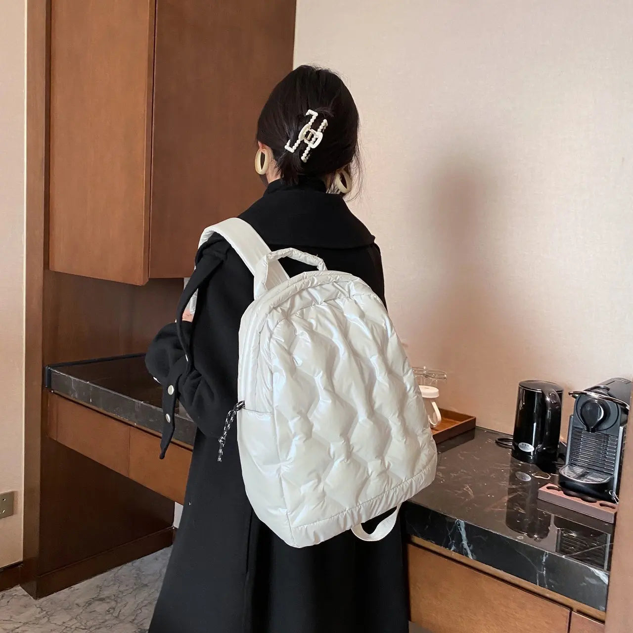 Ultralight Winter Warm Down Women's Backpack School Bags