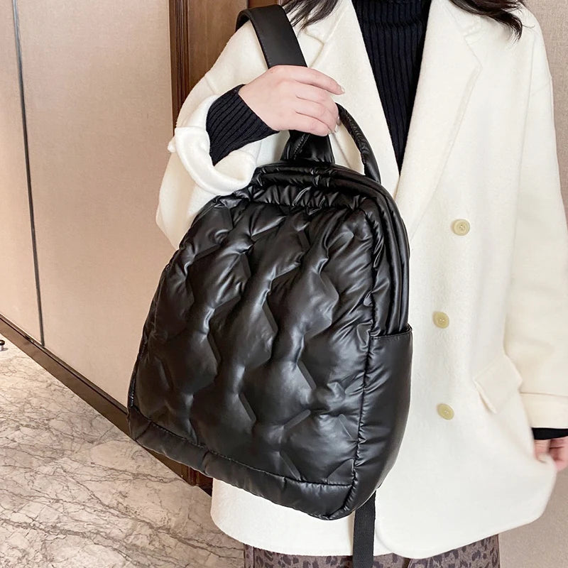 Ultralight Winter Warm Down Women's Backpack School Bags