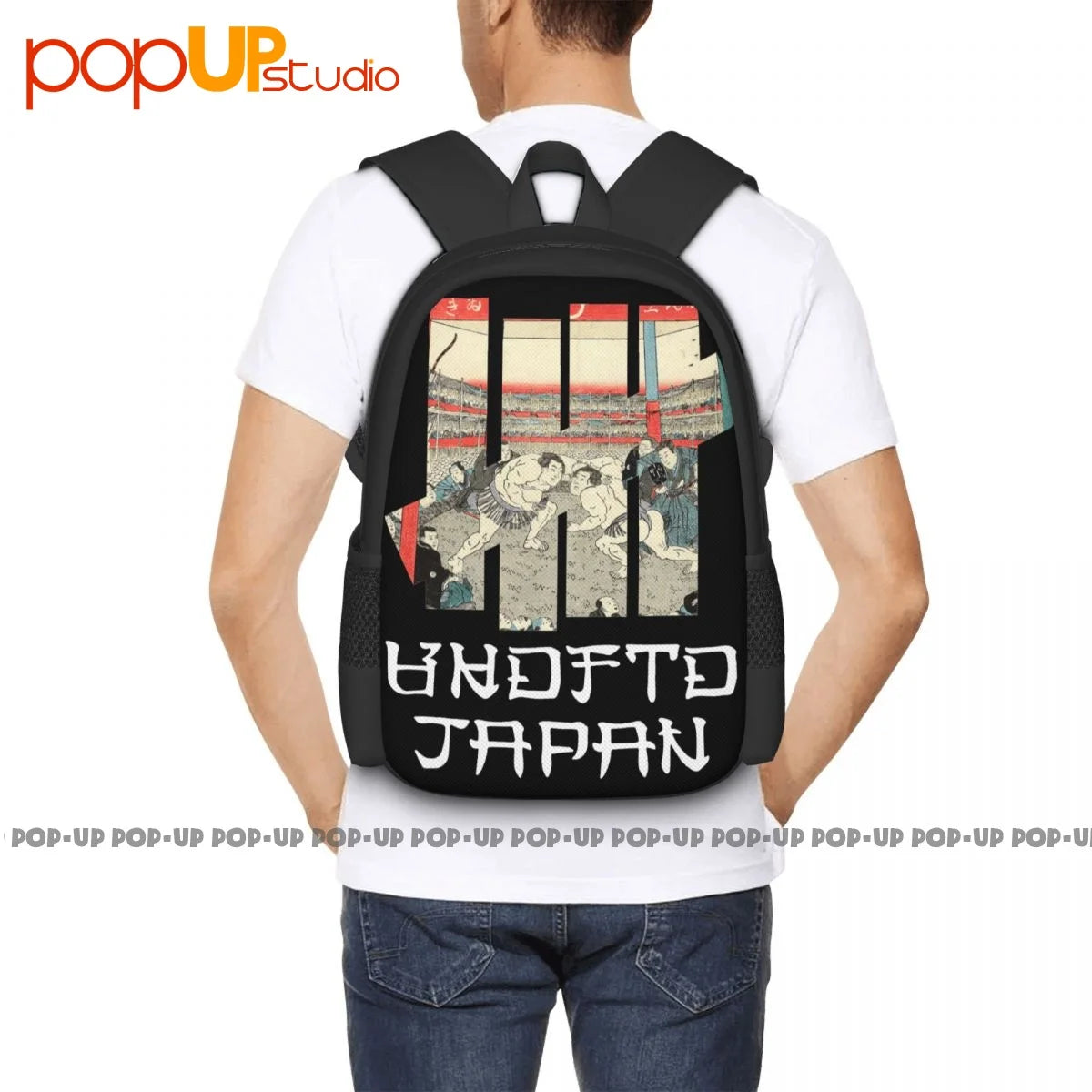 Ukiyoe Sumo Kabuki Japan Backpack - Large Capacity