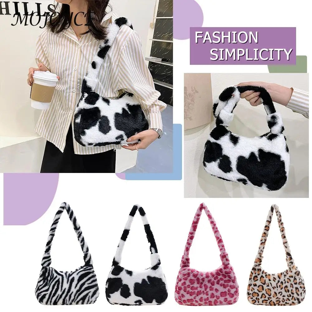 Winter Zipper Armpit Bag Fluffy Fur Underarm Bags for Women
