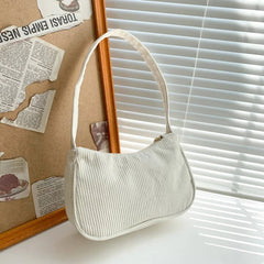 Plush Corduroy Shoulder Bag Retro Chain Handbag
