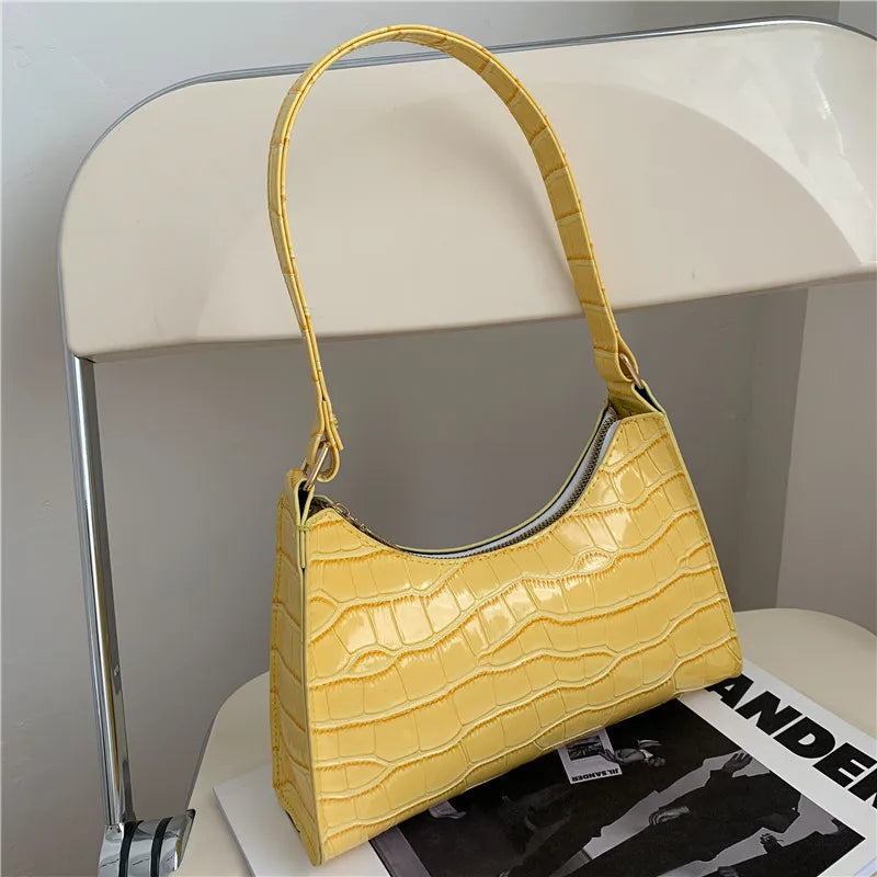 Underarm Bag Women's Shoulder Bag Retro Soft Surface Baguette Bag