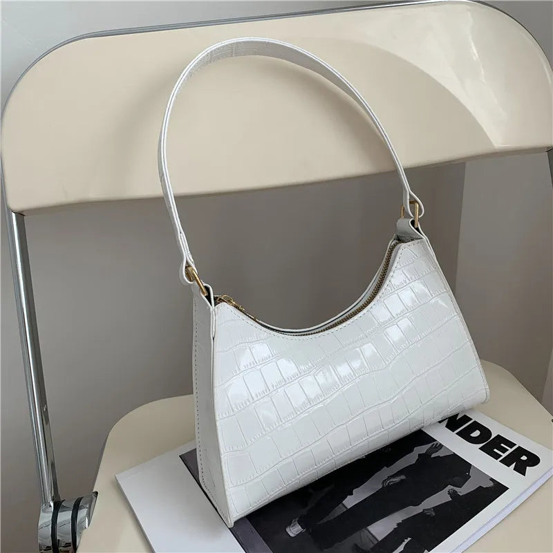 Underarm Bag Women's Shoulder Bag Retro Soft Surface Baguette Bag