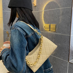 Pure Shoulder Messenger Bags Rhombus Chain Bags