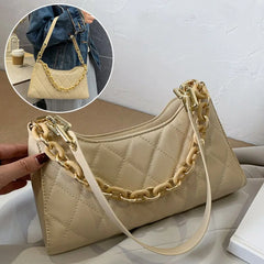 Pure Shoulder Messenger Bags Rhombus Chain Bags
