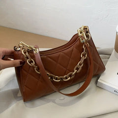 Pure Shoulder Messenger Bags Rhombus Chain Bags
