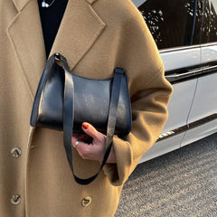 Underarm Shoulder Bags Women Zipper Vintage Half Moon Bag