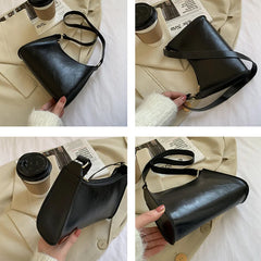 Underarm Shoulder Bags Women Zipper Vintage Half Moon Bag
