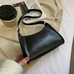 Underarm Shoulder Bags Women Zipper Vintage Half Moon Bag