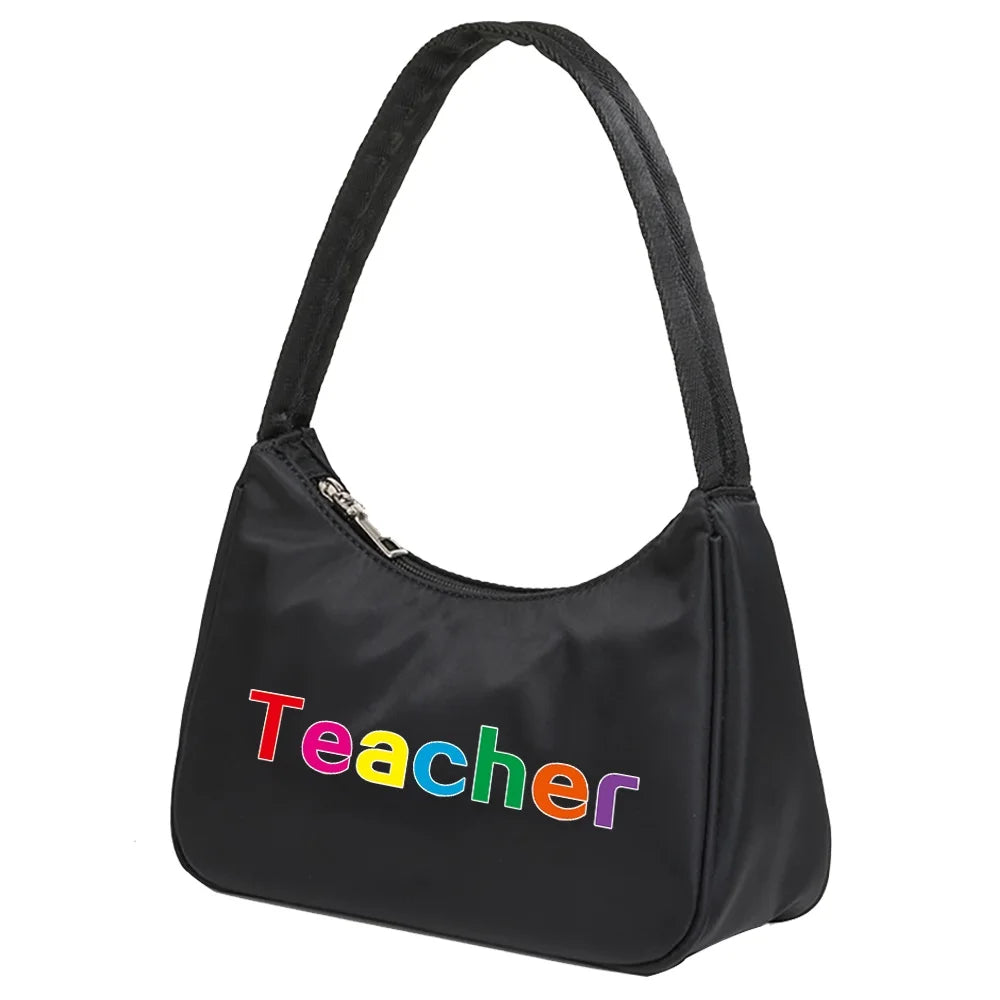 Teacher Print Tote Bags Underarm Shoulder Bag