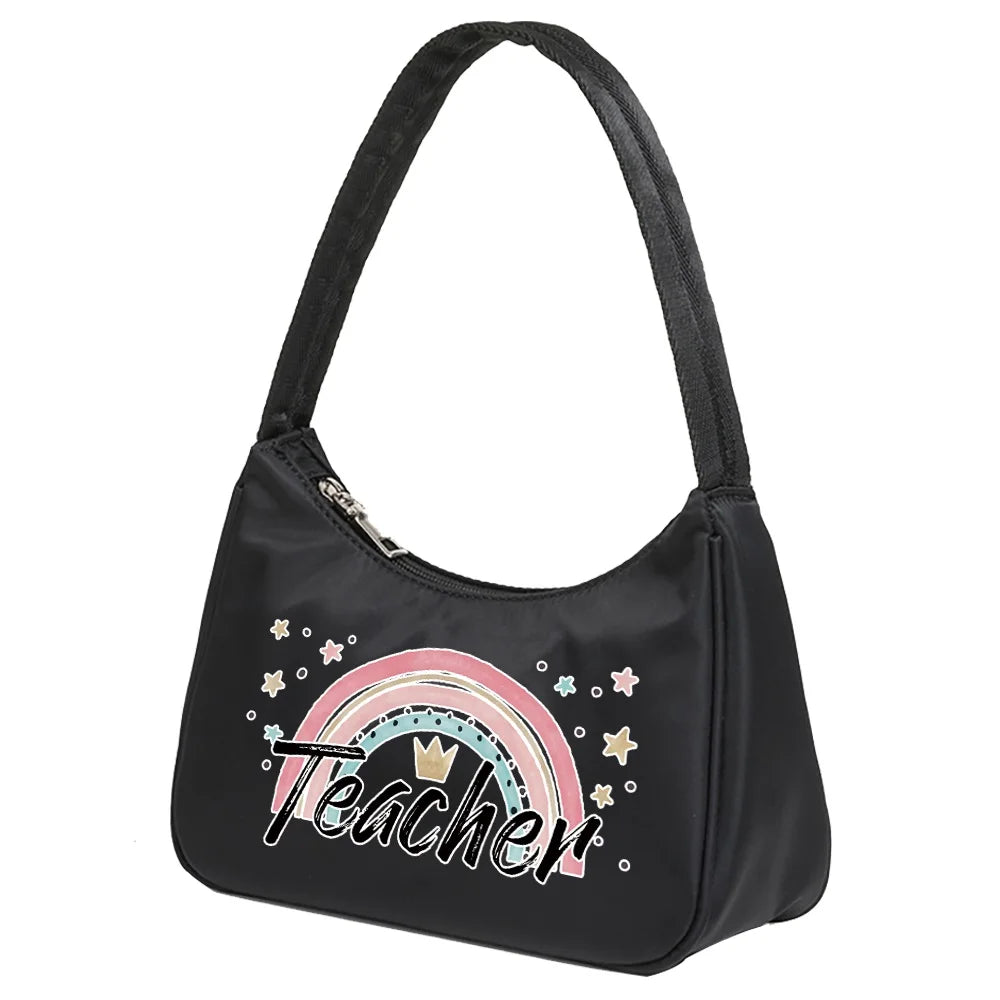 Teacher Print Tote Bags Underarm Shoulder Bag