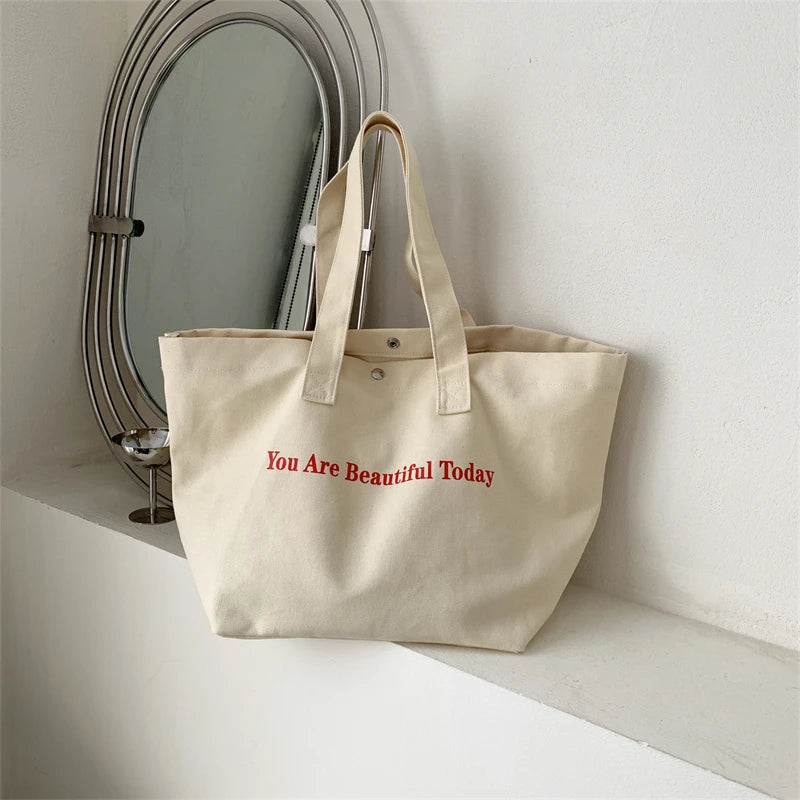 Casual Canvas Tote Bag for Women Large Capacity Shopper