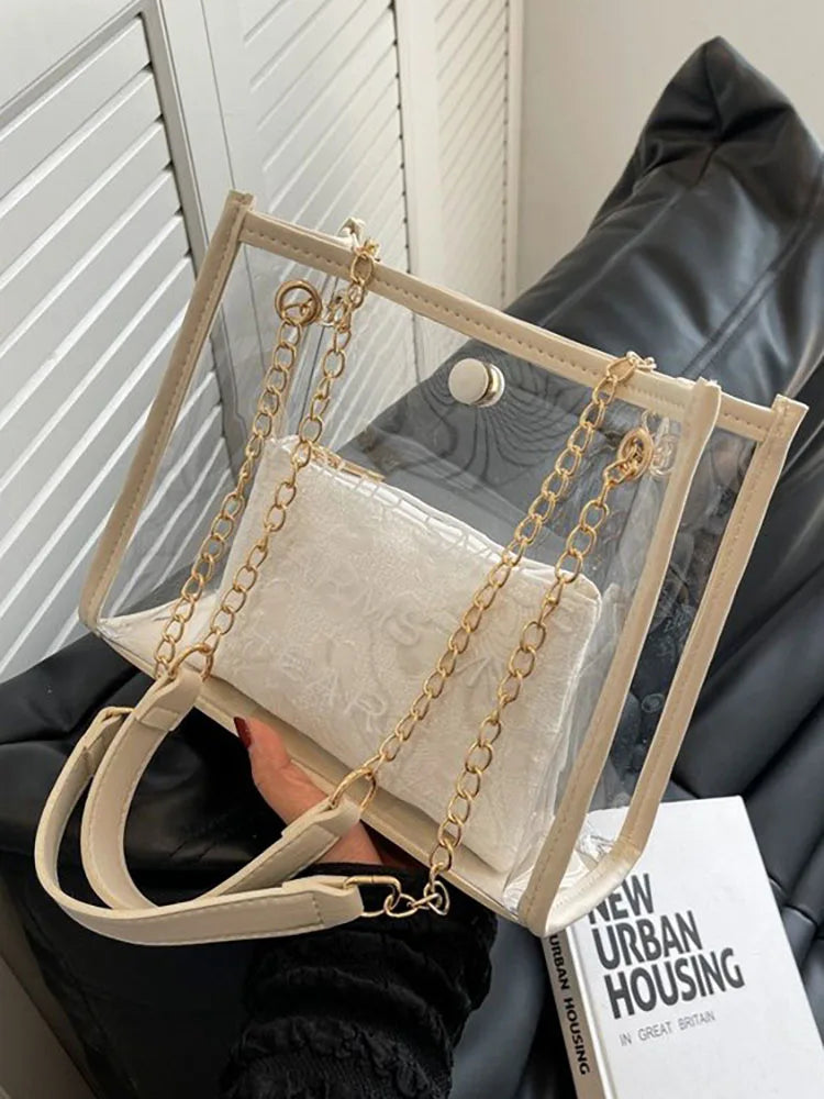 Women's Pu Leather Handbag Chain Shoulder Bag Top Handle Female Bags