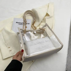Women's Pu Leather Handbag Chain Shoulder Bag Top Handle Female Bags