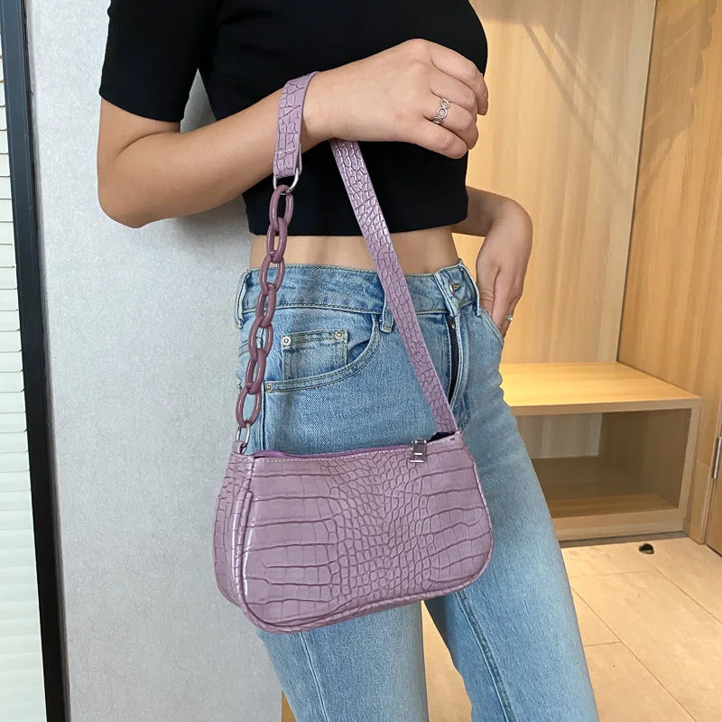 Small Square Shoulder Bag - Stylish Underarm Purse