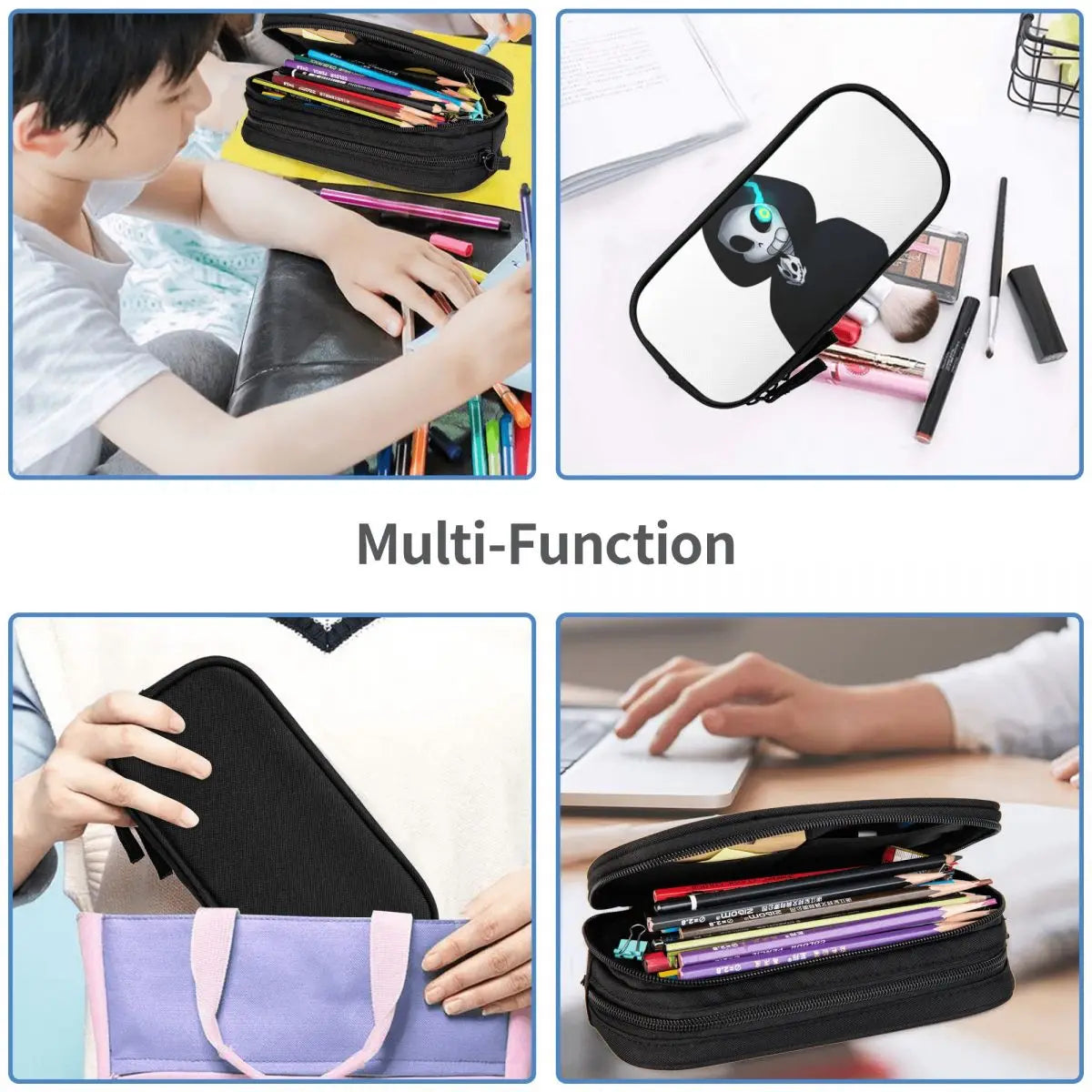 Undertale Pen Box Student School Anime Zipper Pen Bag Child Stationery Bag