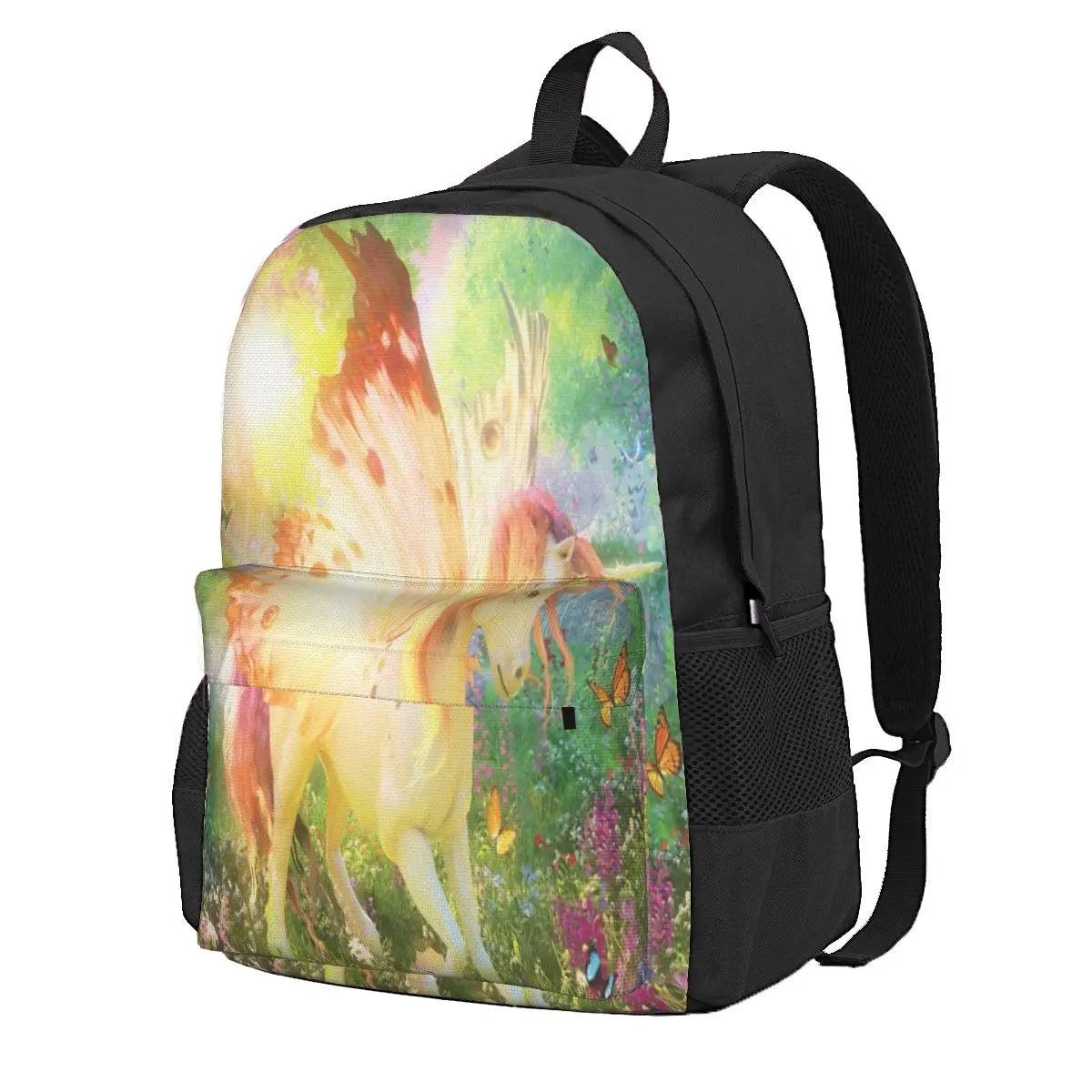Unicorn Butterfly Backpack Schoolbag Men's Women's Waterproof