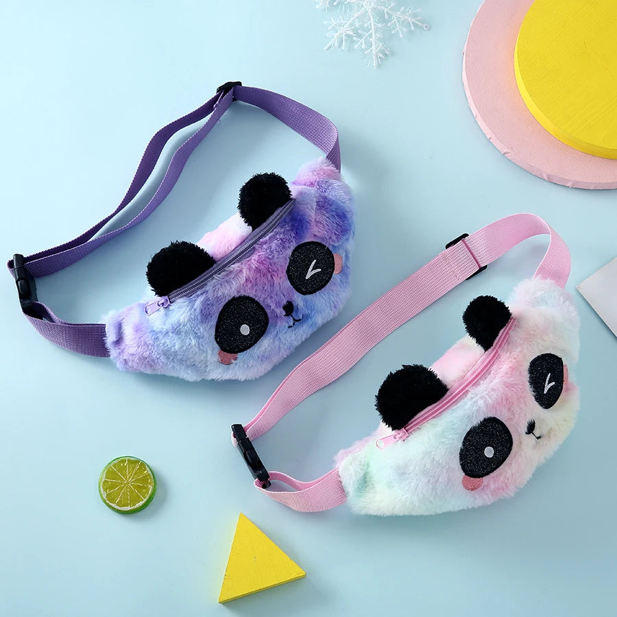 Unicorn Kids Plush Waist Bag Girls Chest Bag Winter Soft Crossbody Pouch