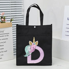 Unicorn Initial Print Children's School Bag - Girls Carry Bag
