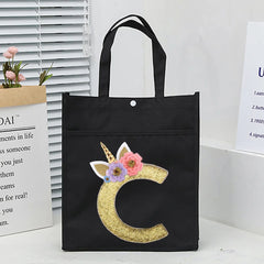 Unicorn Initial Print Children's School Bag - Girls Carry Bag