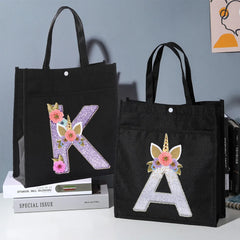 Unicorn Initial Print Children's School Bag - Girls Carry Bag