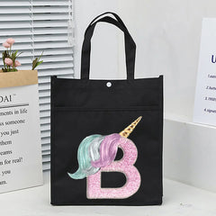 Unicorn Initial Print Children's School Bag - Girls Carry Bag