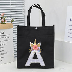 Unicorn Initial Print Children's School Bag - Girls Carry Bag