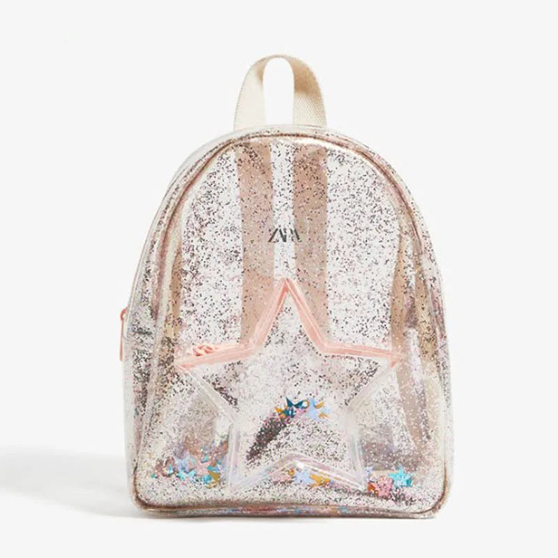 Unicorn PVC Transparent Backpack for Kids Plush Kindergarten Bag