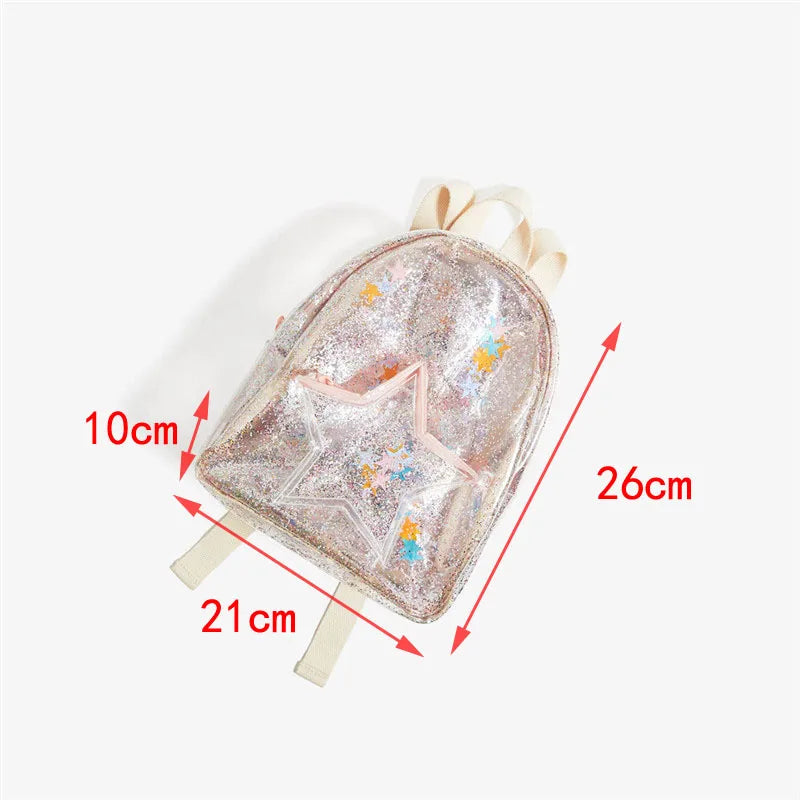 Unicorn PVC Transparent Backpack for Kids Plush Kindergarten Bag