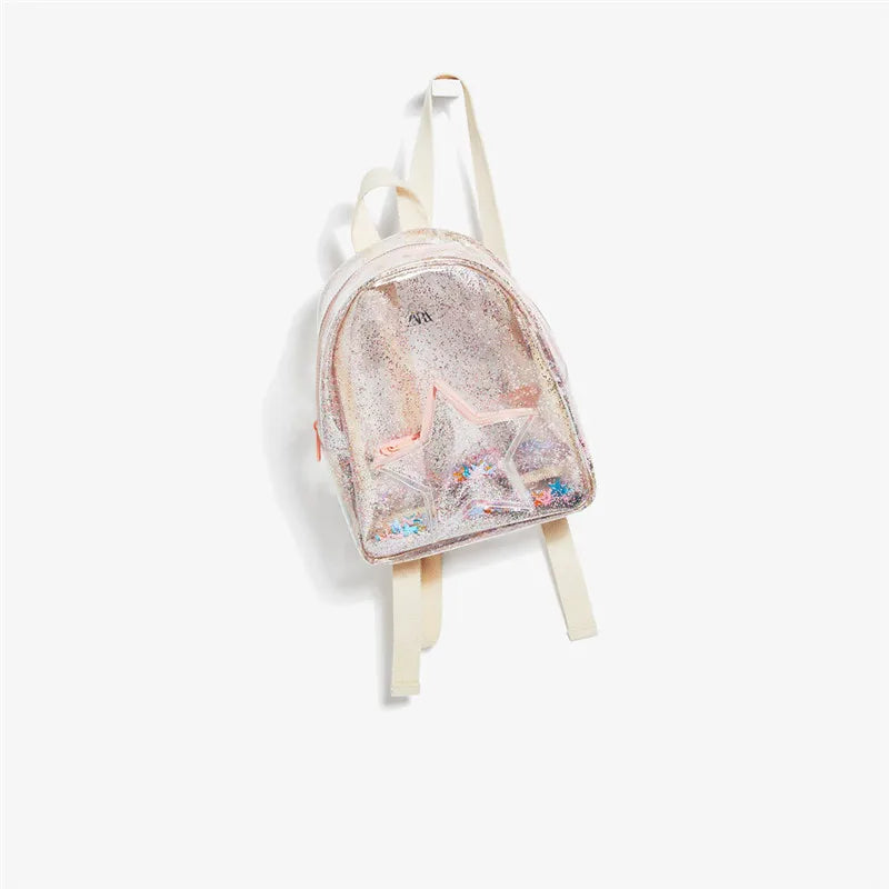 Unicorn PVC Transparent Backpack for Kids Plush Kindergarten Bag