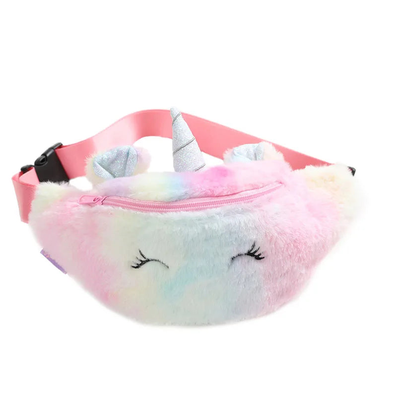Unicorn Plush Waist Pack Girl Student Belt Bag Teenager Chest Bag