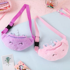 Unicorn Plush Waist Pack Girl Student Belt Bag Teenager Chest Bag