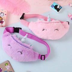 Unicorn Plush Waist Pack Girl Student Belt Bag Teenager Chest Bag