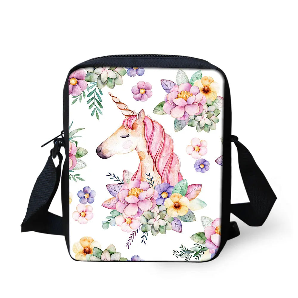 Unicorn Printed Crossbody Bag For Women Mini Travel Bag