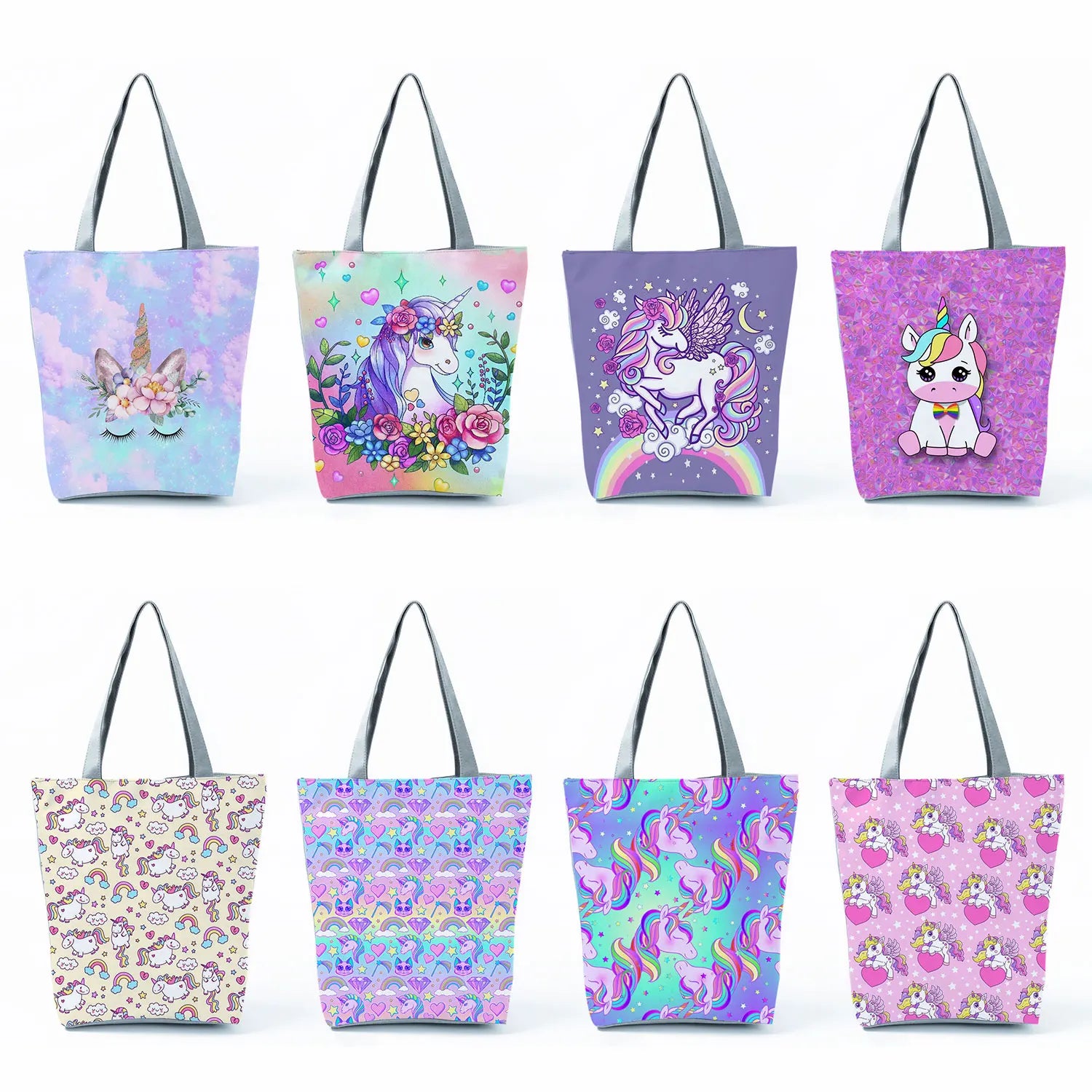 Unicorn Printing Handbags Large Capacity Travel Female Shoulder Bag