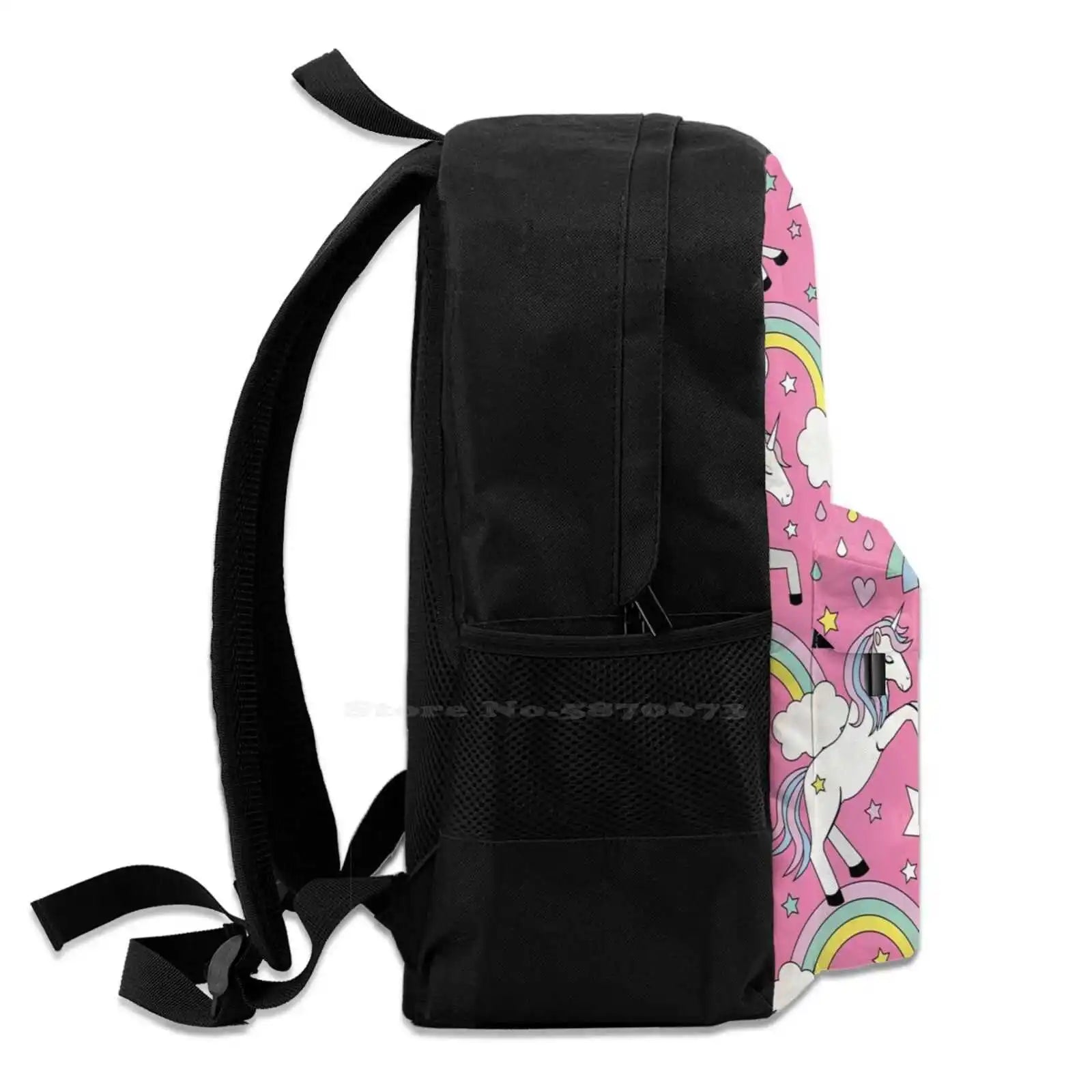Unicorn & Rainbows Pink Laptop Bagpack Bags