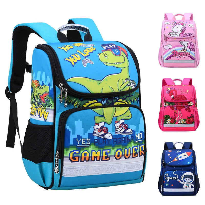 Unicorn School Bag Kids Backpack For Boys Girls 3D Animal Dinosaur Orthopedic
